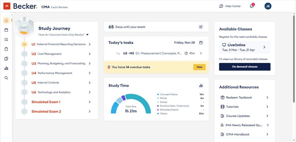 Becker CMA study journey